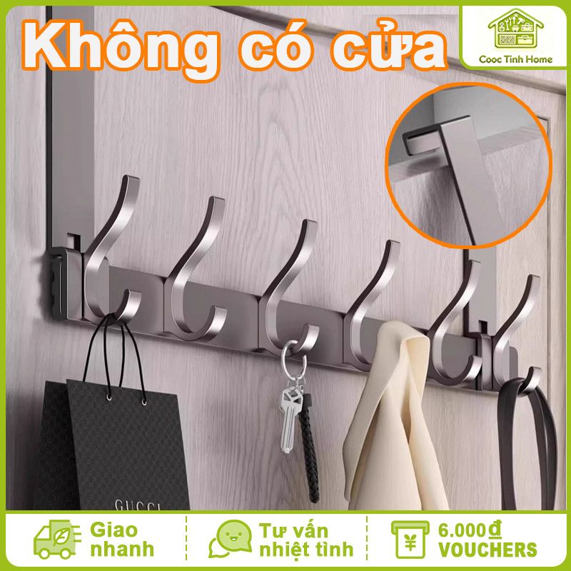 Thanh Móc Treo Sau Cửa Nhôm Chống Gỉ – Không Cần Khoan, Treo Quần Áo Tiện Lợi Tiết Kiệm Không Gian