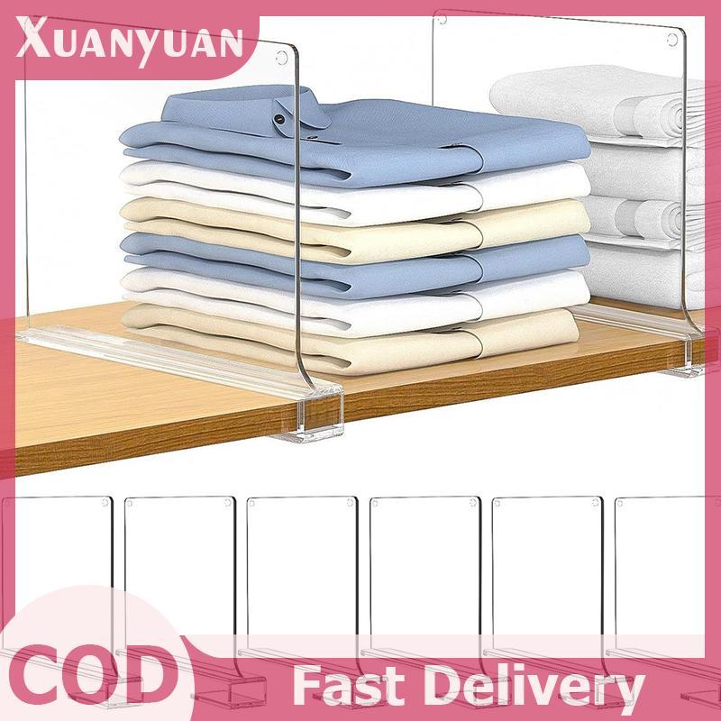 XUAN 1 / 2 / 4 Kệ Tủ Quần Áo Trong Suốt Cho Tủ Quần Áo Sắp Xếp Quần Áo Chia Tủ Tủ Sách Chia Vách Ngăn VN