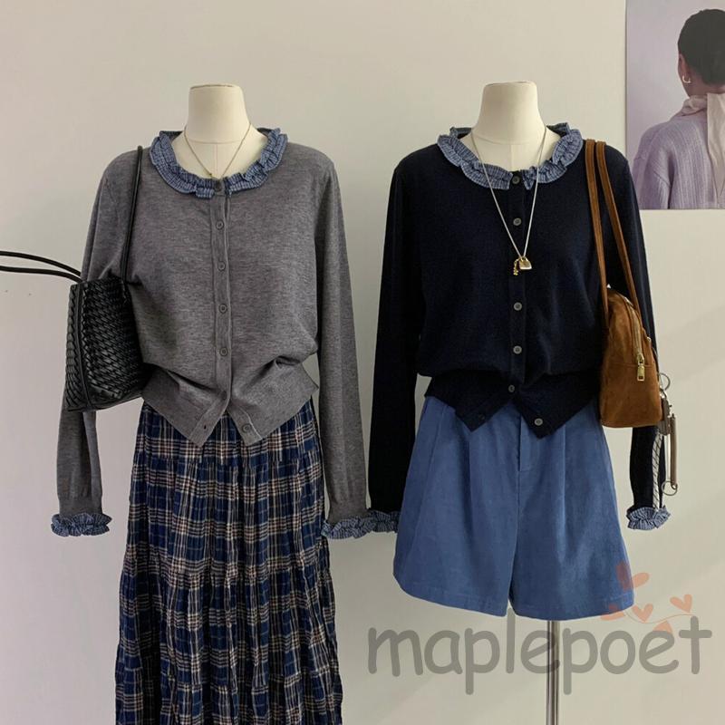 MAPLEPOET-Áo len dệt kim dài tay thời trang dành cho nữ