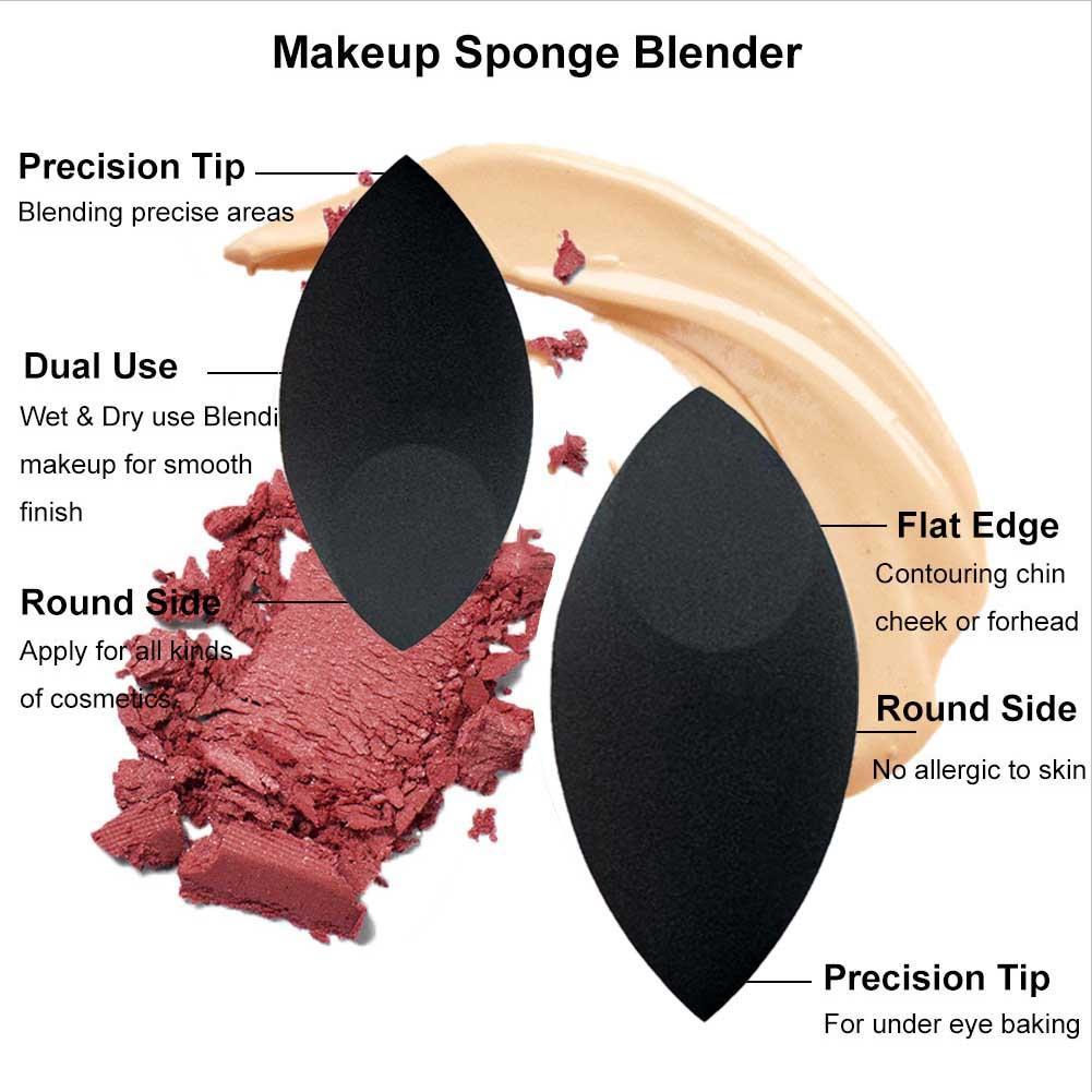 Dụng cụ trang điểm Sponge Beauty Blender màu đen & tím W3e3