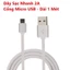 Củ Sạc Nhanh 2A cho điện thoại Smartphone - Củ sạc điện thoại đầu ra USB, sạc nhanh, an toàn, chống chai pin, dây sạc