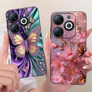 Dành Cho Infinix Smart 8 Plus 8 Pro Smart8 HD Ốp lưng Hoa Butterflu Nhiều Màu Sắc Nữ Tính Mềm Vỏ Silicon Mờ Ốp Lưng