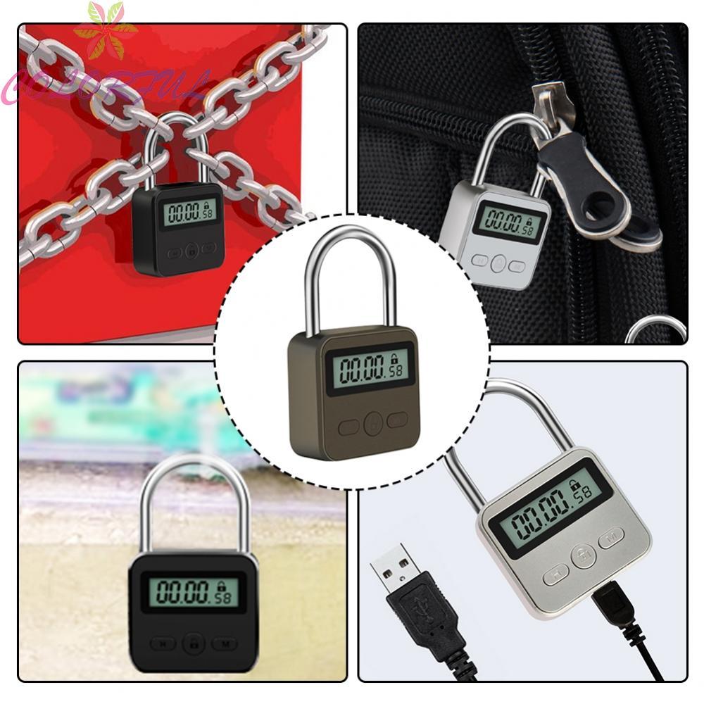 【COLORFUL】Smart Timer Padlock Electronic Lock with LCD Display for 99 Hour Timing Function