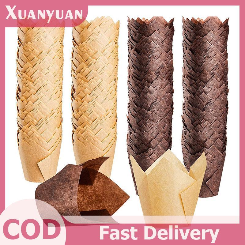 XUAN 50 Chiếc Muffin Cupcake Cốc Giấy Chống Dầu Cupcake Lót Nướng Muffin Cup Bánh Bọc Trường Hợp Cho Tiệc Tắm Sinh Nhật VN