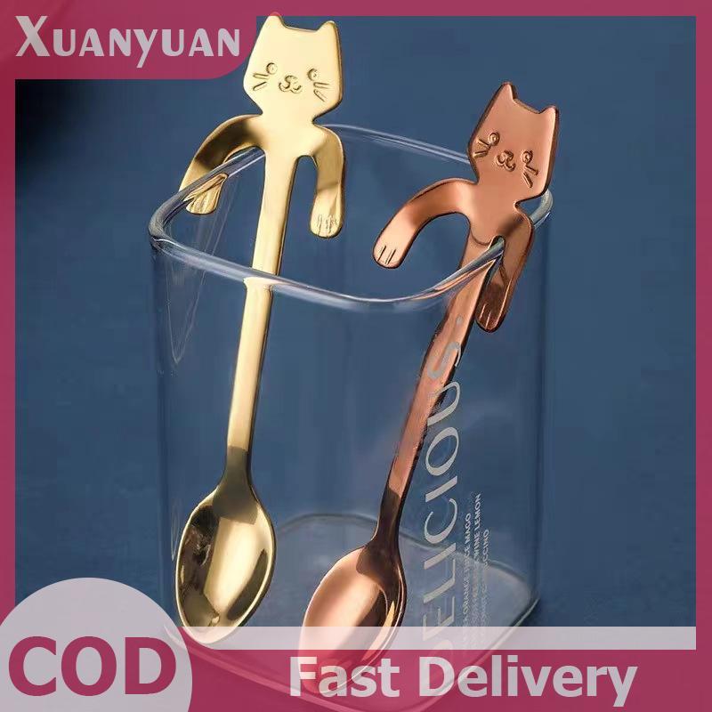 XUAN 1 Thìa Cà Phê Bằng Thép Không Gỉ Đáng Yêu Hình Dạng Dễ Thương Muỗng Cà Phê Món Tráng Miệng Ăn Muỗng Kem Thìa Bộ Đồ Ăn VN