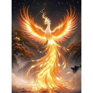 Phong Cách Trung Quốc Mới Vàng Trắng Phượng Hoàng Tranh Canvas Dreamy Phong Thủy Chủ Đề Bảo Vệ Nhà Cửa Mạ Vàng Phác Thảo Thủ Công Thanh Lịch Và Lớn Nghệ Thuật Treo Tường Cho Phòng Học Lối Vào Tường Tiêu Đề