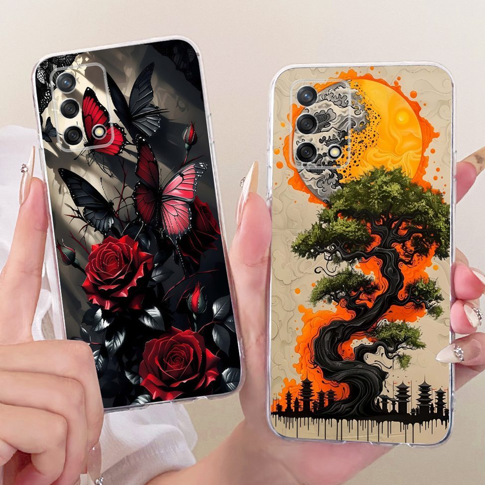Ốp lưng trong suốt Oppo A95 4G CPH2365 Mèo dễ thương Thời trang Bướm ngộ nghĩnh Vỏ sơn 2D CHP2365