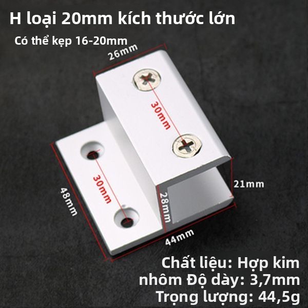 Hợp Kim Nhôm Hình Chữ H Kính Cố Định Kẹp Hình Chữ H Gương Treo Tường Phụ Kiện Biển Báo Kệ Ngăn 2QZO