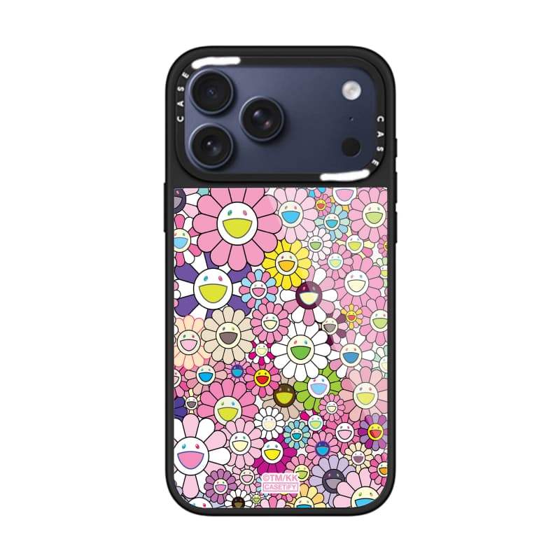 Ốp lưng CASECASE X FLOWERS (HỒNG) Vỏ kính hút từ tính chống trầy xước cho IPhone 17 Air 16 15 14 Pro Max Plus Ốp lưng cứng có hộp khắc logo