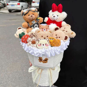 Gấu Bông Sang Trọng Búp Bê Bó Hoa Nhân Tạo Hoa Sáng Tạo Hoa Giáng Sinh Valentine Quà Tặng Sinh Nhật Cho Bé Gái Bạn Gái