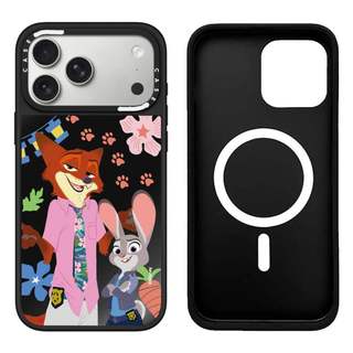 CASECASE X Zootopia 2 Nick và Judy Nhân Vật Ốp Lưng Đen & Bạc Gương Hút Từ Tính iPhone Dành Cho IPhone 17 Air 16 15 14 13 12 Pro Max Plus Ốp Lưng Cứng Khắc logo