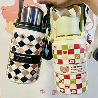 Bình Giữ Nhiệt Dạng Phích Inox 316 1200ml & 800ml Kèm Dây Đeo Thiết Kế Hiện Đại Vỏ Sáng Bóng Hạn Chế Han Gi Dễ Vệ Sinh
