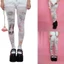 Treeling Phong Cách Nhật Bản Phong Cách Quần Legging Opaque Đen Hàng Dệt Kim Thoáng Khí Ẩm Xẻ Quần Ngọt Ngào Edgy Tìm Kiếm