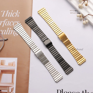 Dây đeo đồng hồ bằng thép không gỉ cổ điển cho Casio A158 A168 SGW400 F91W F84 F105 F108 AE1200 AE1300 Vòng đeo tay khối vàng bạc kỹ thuật số 18mm 20mm Dây đeo đồng hồ nam nữ