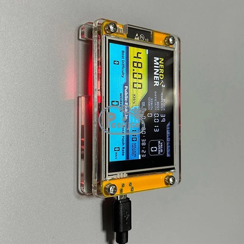 Thương hiệu mới Nerdminer V3 2.8-Inch BTC Solo Nerd Miner Crypto Bitcoin Máy khai thác Solo