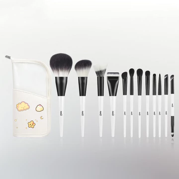 Bộ 12 cọ trang điểm len bao gồm cọ phấn mắt, cọ nền, cọ che khuyết điểm, cọ phấn mũi, cọ trang điểm lông động vật chất lượng cao