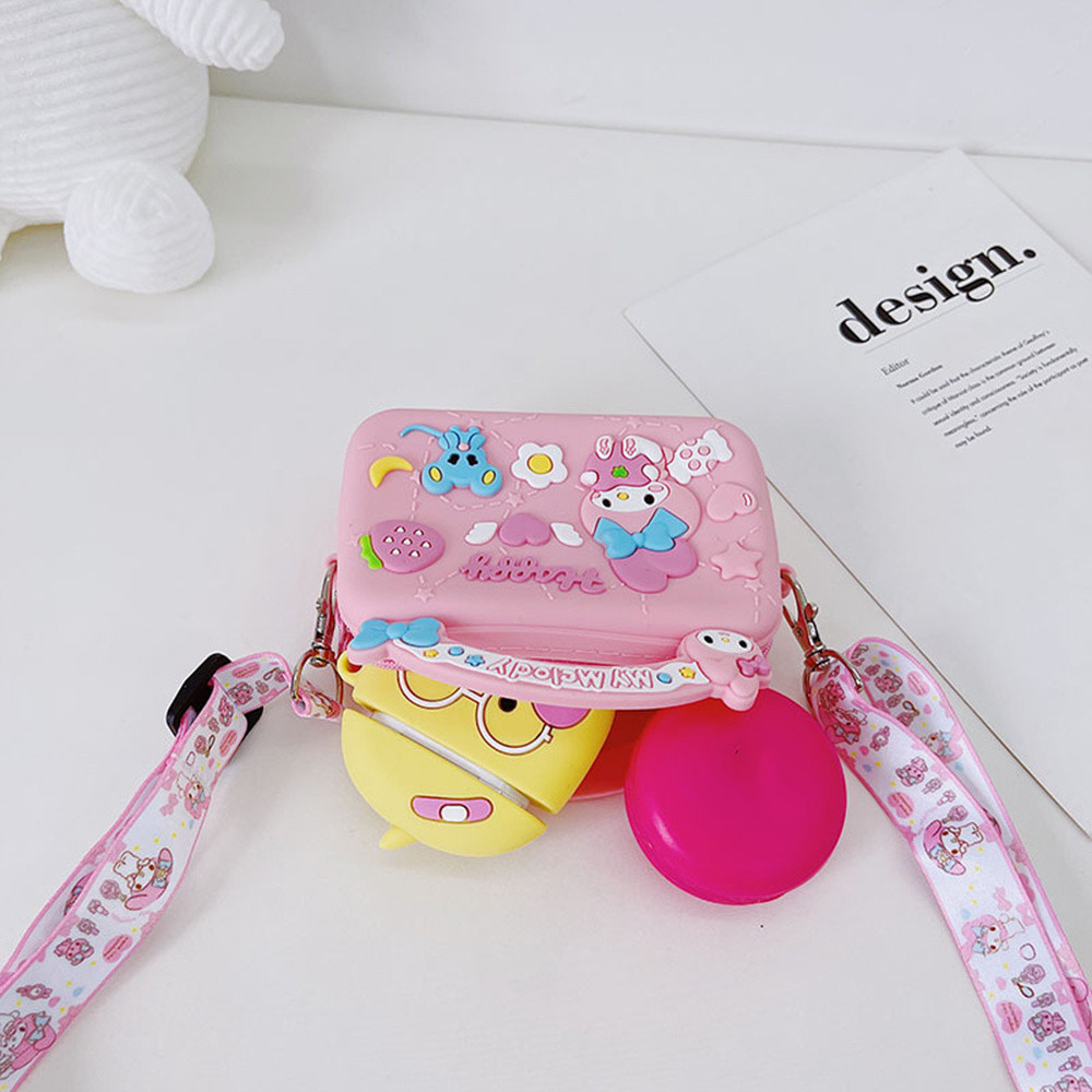 Túi đeo chéo silicon hoạt hình Túi đeo vai Anime dễ thương Mini Kid Girls Ví đựng tiền xu