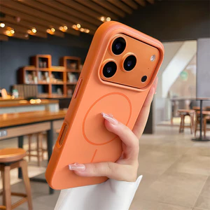 Ốp điện thoại từ tính họa tiết da đơn giản cho iPhone 17 Pro Max 16 12 13 14 15 pro max Air 15 16 plus Bảo vệ ống kính chống rơi Vỏ cứng bảo vệ điện thoại