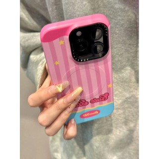 Ốp điện thoại hút từ tính tóc hồng hoạt hình cho iPhone17 16 15 14 13 12promax bảo vệ camera chống sốc chống rơi vỏ cứng