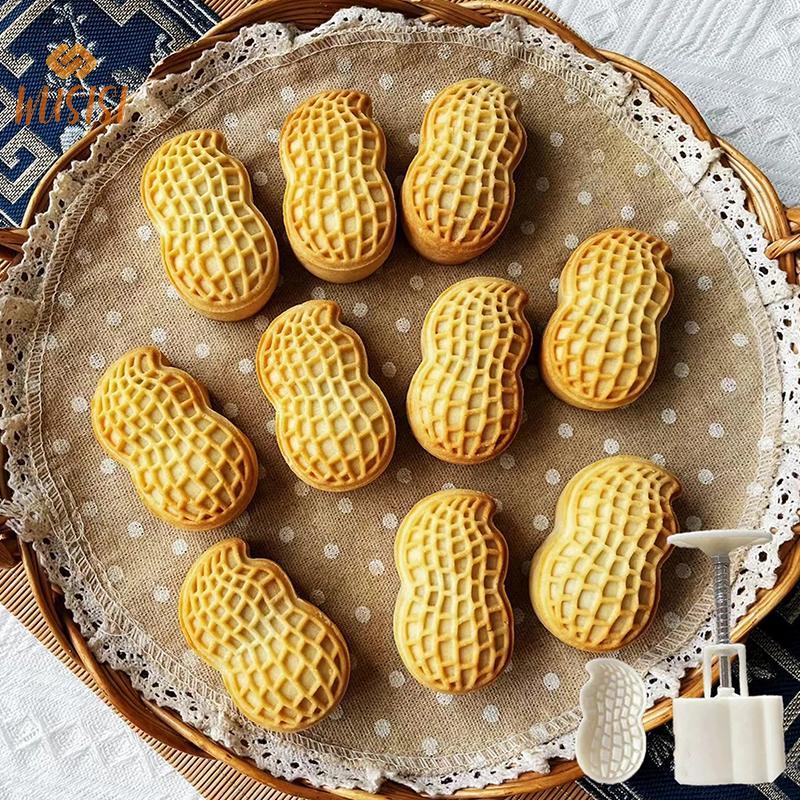 [WUSISI] 30g 50g 75g Khuôn Bánh Trung Thu Hình Đậu Phộng Khuôn Cắt Bánh Quy Khung Sáng Tạo Bánh Ngọt Bánh Ngọt Món Tráng Miệng Phụ Kiện Làm Bánh Tiện Ích MỚI