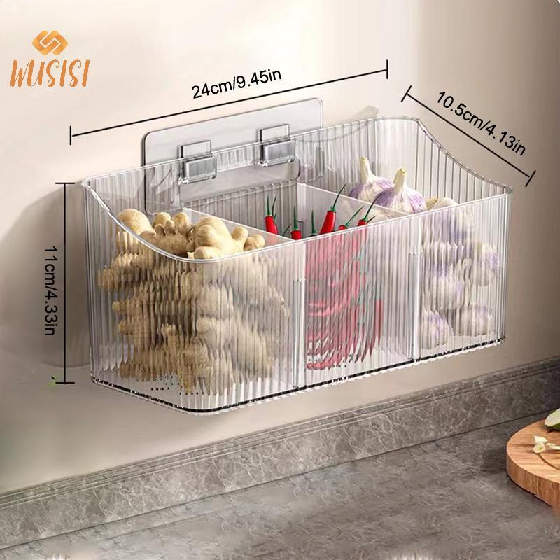 [WUSISI] Nhà Bếp Gừng Tỏi Hành Giá Để Đồ Hộp Bảo Quản Giỏ Tỏi Gừng Giỏ Treo Tường Hộp Bảo Quản MỚI