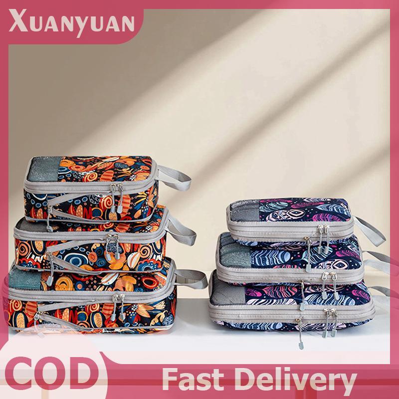 XUAN 4 Túi Bảo Quản Nén Dung Tích Lớn Có Thể Gập Lại Khối Đóng Gói Có Thể Giặt Được Mở Rộng Hành Lý Túi Bảo Quản VN