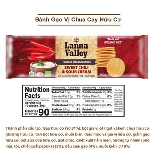Bánh Gạo Hữu Cơ Lanna Valley 100g Đủ Vị Rice Cracker