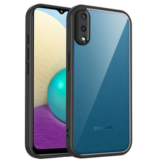 Dành Cho Samsung Galaxy A02 Ốp điện thoại Cứng Aryclic Trong Suốt Khung Silicon Mềm Chống Rơi Mỏng Bao