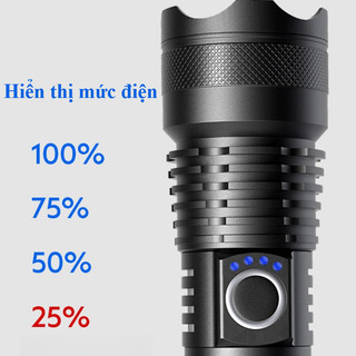 Đèn Pin Cầm Tay Cao Cấp - LED COB Siêu Sáng, Vỏ Hợp Kim Bền, Sạc Tiện Lợi, Chống Nước Hiệu Quả