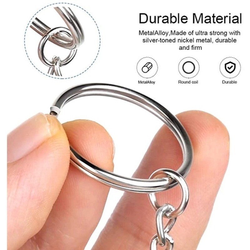 50 / 100 / 150 Chiếc Móc Khóa Chia Kim Loại / 25 Mm Trống Móc Khóa Cho DIY Móc Khóa Phụ Kiện