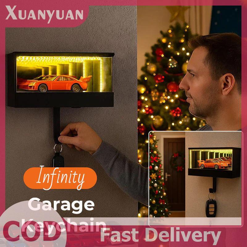 Giá đỡ chìa khóa nhà để xe vô hạn XUAN, Giá đỡ chìa khóa ô tô cửa trước gắn tường có đèn LED, Nhà để xe phát sáng Giá đỡ chìa khóa ô tô VN