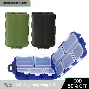 【COD】Hộp mồi câu cá hai mặt 10 ngăn di động đa năng, chất liệu nhựa cao cấp chống tràn và chống ẩm tốt, dễ mang theo