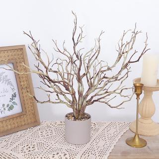 Cành Cây Khô Nhân Tạo Trang Trí Decor Artificial Dried Tree Branch Faux Coral Twig Wedding Party Halloween Christmas DIY Photography Props Dark Academia Nordic Style Elegant 35cm Plastic Ornament Craft Fake Plant Minimalist Gold Silver Black Wood
