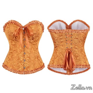 Bustier corset nữ ren bo hem, không tay off-shoulder, chỉnh hình cơ thể
