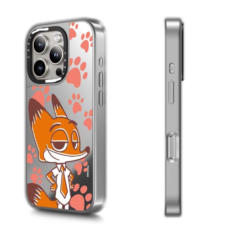 CASECASE X Zootopia 2 Nick Ốp Lưng Đen & Bạc Gương Hút Từ Tính iPhone Dành Cho IPhone 17 Air 16 15 14 13 12 Pro Max Plus Ốp Lưng Cứng Có Hộp Khắc logo