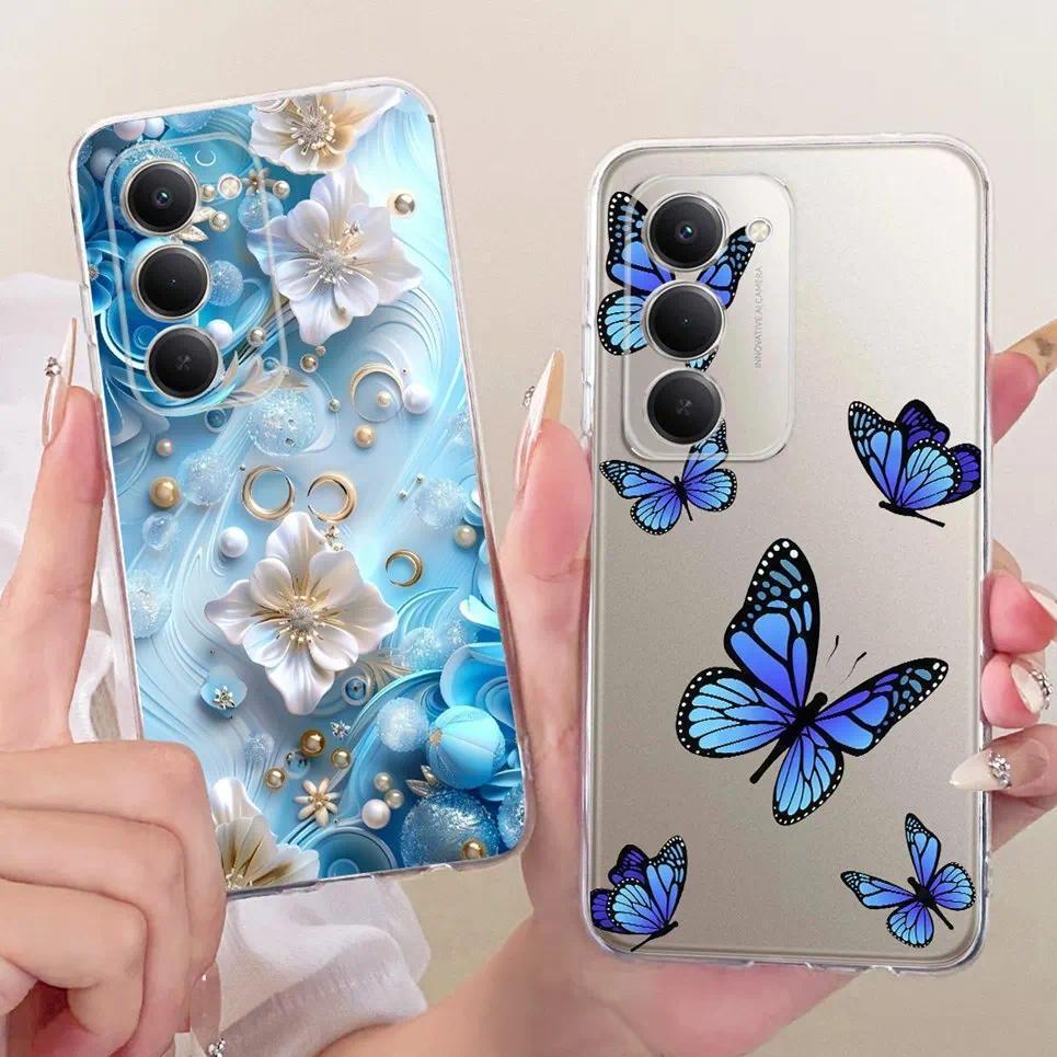 Thời Trang Mới Sang Trọng Nơ Hoa Tranh Dành Cho Xiaomi Redmi 15 Redmi15C 15C Vỏ Camera Bảo Vệ Trong Suốt Silicon Mềm Cản