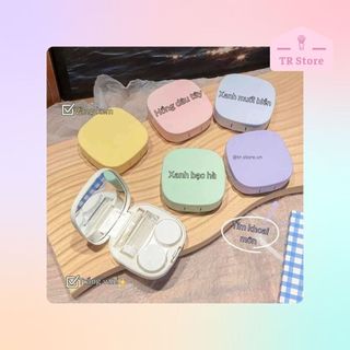 Hộp Bảo Quản Kính Áp Tròng Pastel Nhỏ Gọn Có Gương