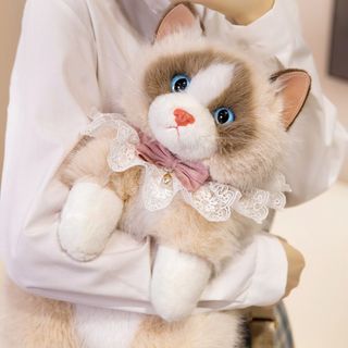 THEGIRL8B Túi đi học cho mèo sang trọng, Ba lô mèo con mô phỏng dễ thương siêu thực tế, Động vật nhồi bông mầm non Hoạt hình lưu trữ du lịch Động vật Túi mua sắm sang trọng