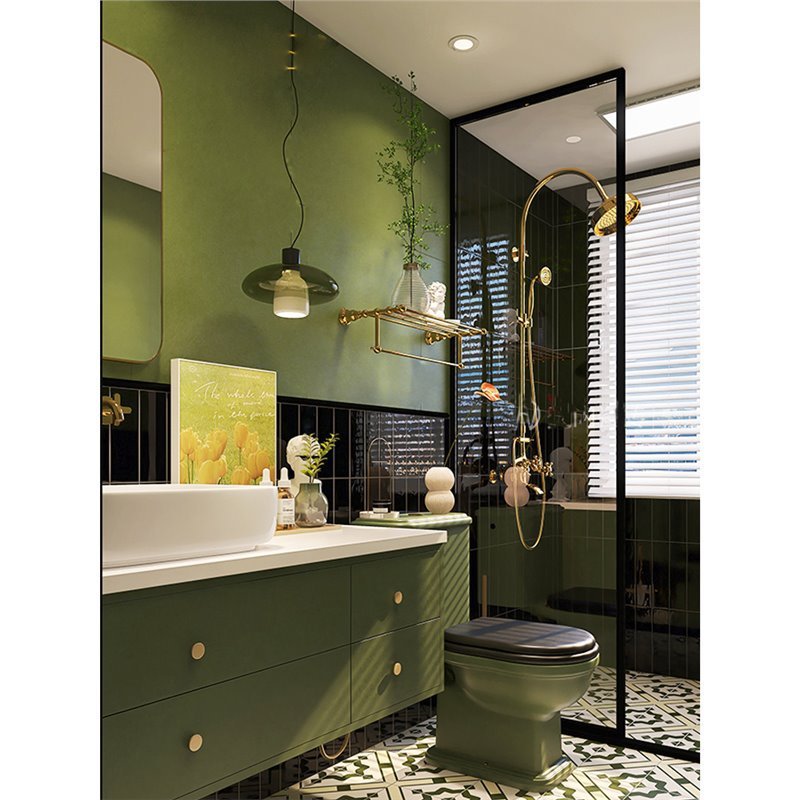 Retro Đơn Giản Phòng Tắm Vệ Sinh Dán Tường Tự Dính Chống Thấm Nước Chống Ẩm Giấy Dán Tường Vệ Sinh Ngói Đổi Màu Miếng Dán Vệ Sinh