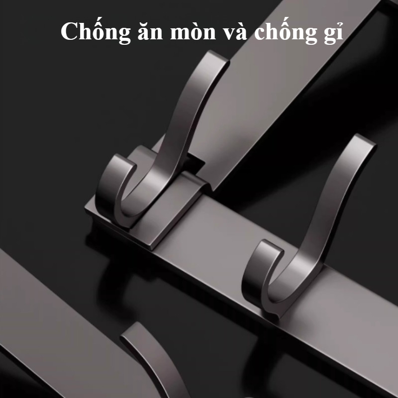 Thanh Móc Treo Cửa Nhôm Anod Hóa Chống Gỉ Lắp Đặt Không Cần Khoan Phù Hợp Cửa Dày Dưới 4.6cm