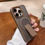 Ốp lưng điện thoại Acrylic kim loại mờ có giá đỡ từ tính vô hình cho iPhone 16e 16 15 14 Plus 13 12 11 pro max