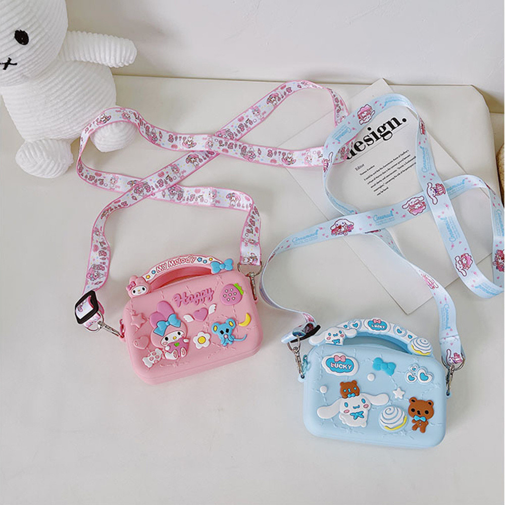Túi đeo chéo silicon hoạt hình Túi đeo vai Anime dễ thương Mini Kid Girls Ví đựng tiền xu