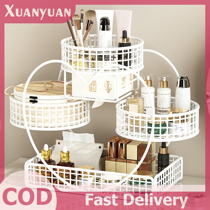 XUAN 1 Dụng Cụ Sắp Xếp Mỹ Phẩm Bằng Kim Loại Trơn Nhẹ -Tò Trang Điểm Giá Để Đồ Trang Điểm Hiện Đại Vanity Để Bàn Kệ VN