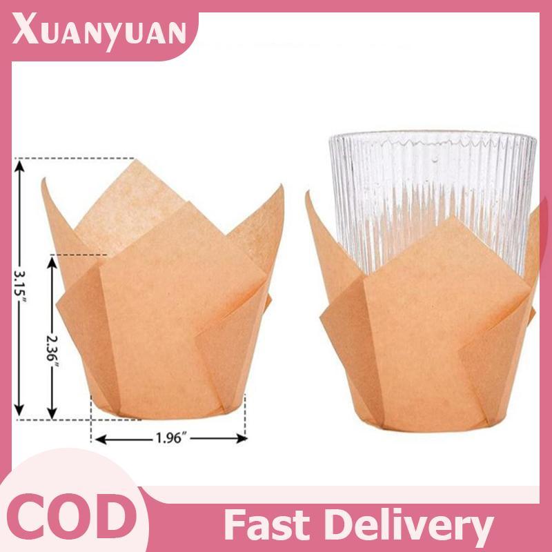 XUAN 50 Chiếc Muffin Cupcake Cốc Giấy Chống Dầu Cupcake Lót Nướng Muffin Cup Bánh Bọc Trường Hợp Cho Tiệc Tắm Sinh Nhật VN