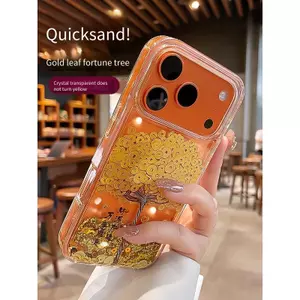Ốp Điện Thoại IPhone 17 Pro max Chảy Sofa Fortune Tree 16Pro 17Air Lá Vàng Đồng Xu 15 PM Trong Suốt Chống Sốc 14 Vỏ Bảo Vệ