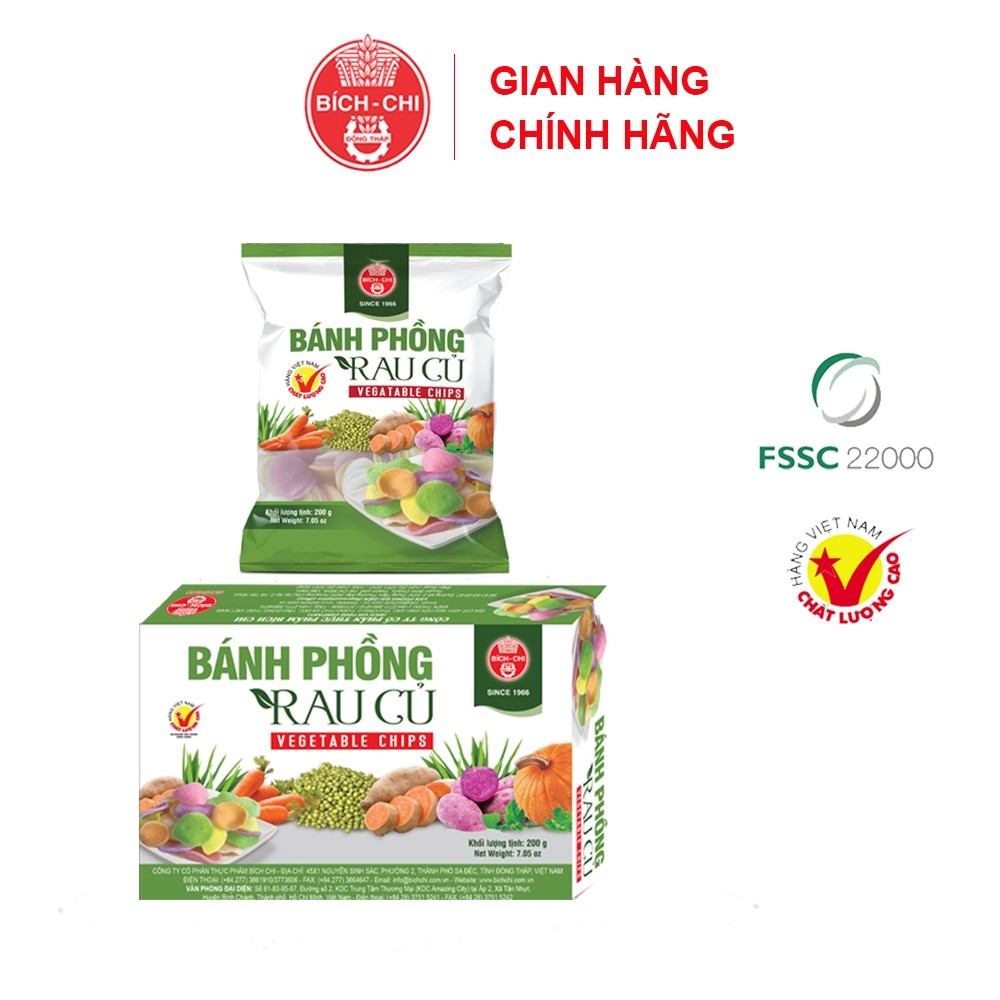 Bánh Phồng Rau Củ Chay Bích Chi 200g - giòn tan, thơm ngon