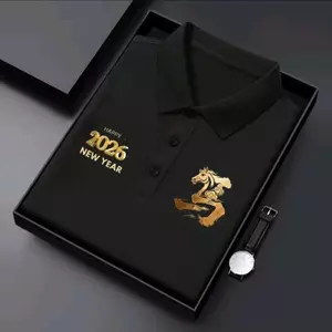 ÁO POLOMAN HAPPY NEW YEAR 2026 VẢI THUN CÁ SẤU POLY