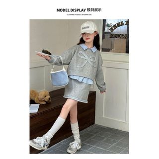 Đầm nỉ bé gái dáng thể thao – Thiết kế phối cổ sơ mi, mặc xinh năng động mùa xuân thu