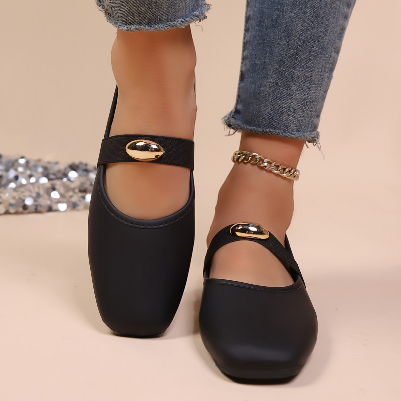 Giày đế bằng nữ Atikota Slip-on Trang trí kim loại thời trang Đa năng Thoải mái Nhẹ Căn hộ thông thường