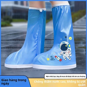 Nắp Giày Mưa Chống Thấm Nước Chân Dày Chống Mài Mòn Bên Ngoài Chống Trơn Trượt Vết Bẩn Giày Mưa Rinse-Free Học Sinh D